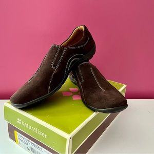 Naturalizer Fadrina Brown Suede Slip On Loafers Shoes Size 9